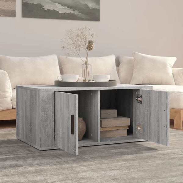 vidaXL Coffee Table Grey Sonoma 80x50x36 cm Engineered Wood