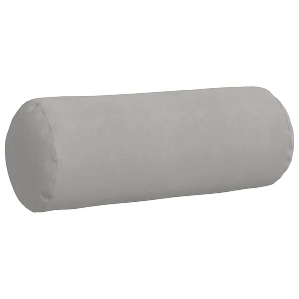 vidaXL Bolster Pillows 2 pcs Light Grey Ø 25 x 70 cm Microfibre Fabric