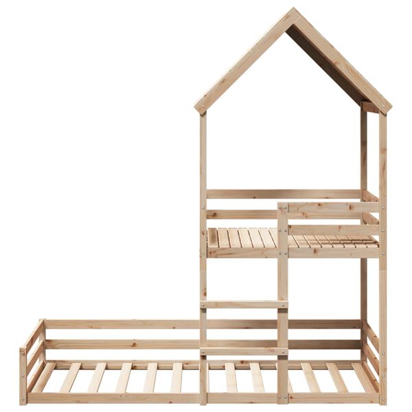 vidaXL Bunk Bed with Roof 80x200 cm Solid Wood Pine