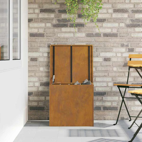 vidaXL Outdoor Storage Box Rusty 55 x 50.5 x 50 cm Steel