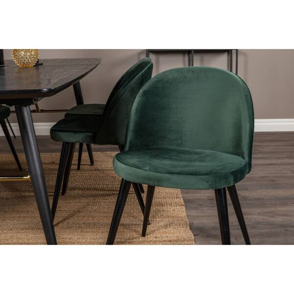 Venture Home Dining Chairs 2 pcs Velvet Velvet Black and Green