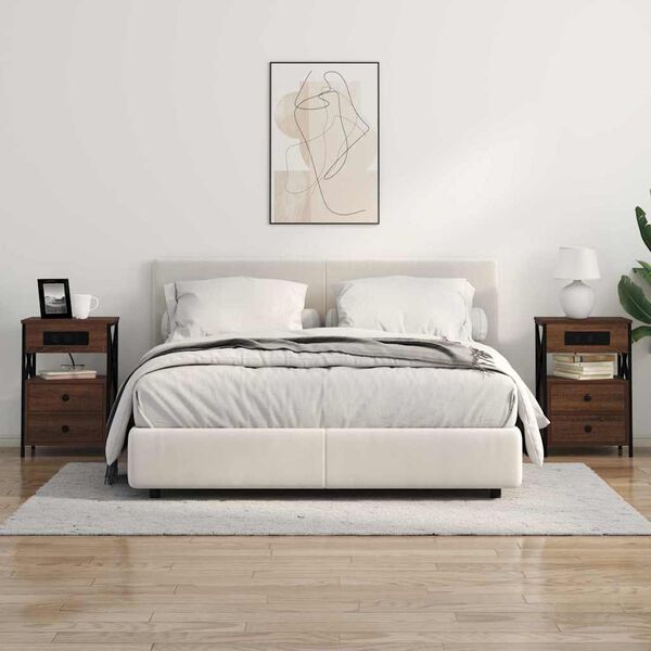 vidaXL Bedside Cabinet Brown Oak 40 x 31 x 60 cm Engineered Wood