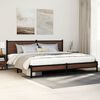 vidaXL Metal Bed Frame without Mattress Brown Oak 200x200 cm
