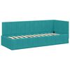 vidaXL Corner Bed Frame with Headboard Turquoise 80 cm x 200 cm Velvet