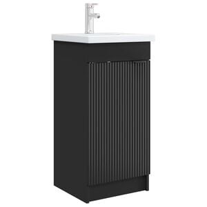 vidaXL Bathroom Vanity with Sink Black 42 x 40 x 84.5 cm