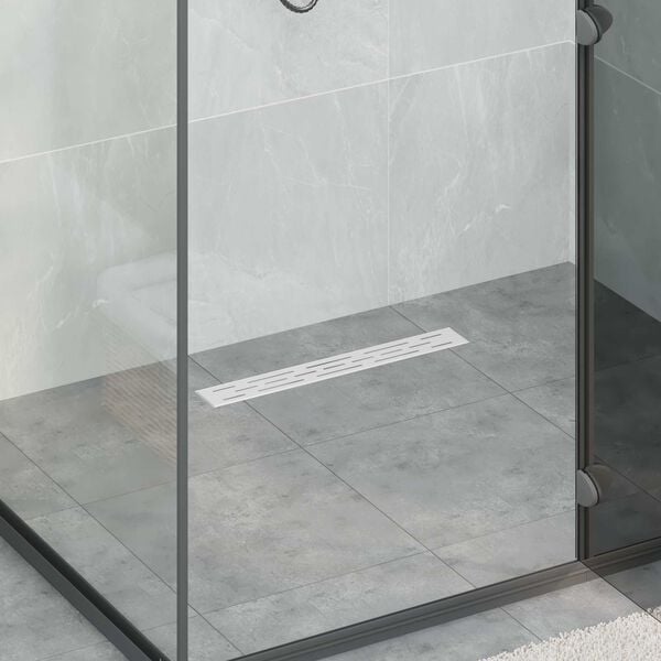 vidaXL Shower Drain Line Design with 360&deg; Siphon Silver 50 cm