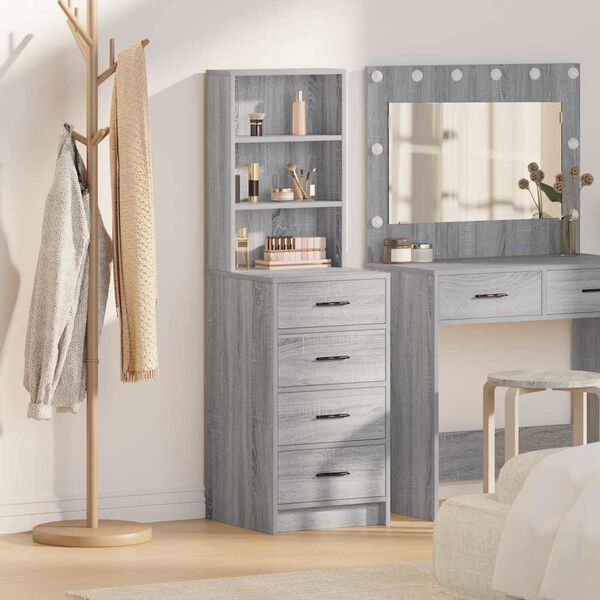 vidaXL Highboard Grey sonoma 40 x 41 x 135 cm Engineered wood