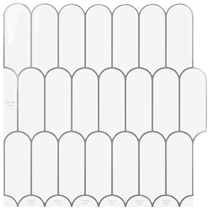 vidaXL Feather Tile 50 pcs White Grey 30 x 30 cm Polyurethane and PET