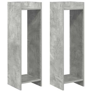 vidaXL Plant Stand 2 pcs Concrete Grey 30 x 30 x 100 cm