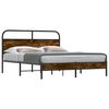 vidaXL Bed Frame Without Mattress 150x200 cm Smoked Oak Engineered Wood