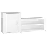 vidaXL Shoe Cabinet High Gloss White 130x35x54 cm Engineered Wood