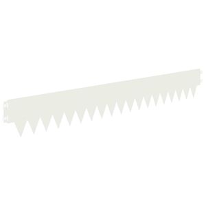 vidaXL Lawn Edging 50 pcs 103 x 15 cm Steel White