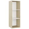 vidaXL TV Cabinet White and Sonoma Oak 107x35x37 cm Engineered Wood