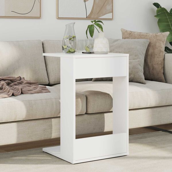vidaXL Side Table White 40 x 38 x 62.5 cm Engineered Wood
