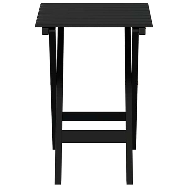 vidaXL Side Table Foldable Black Solid Wood Poplar