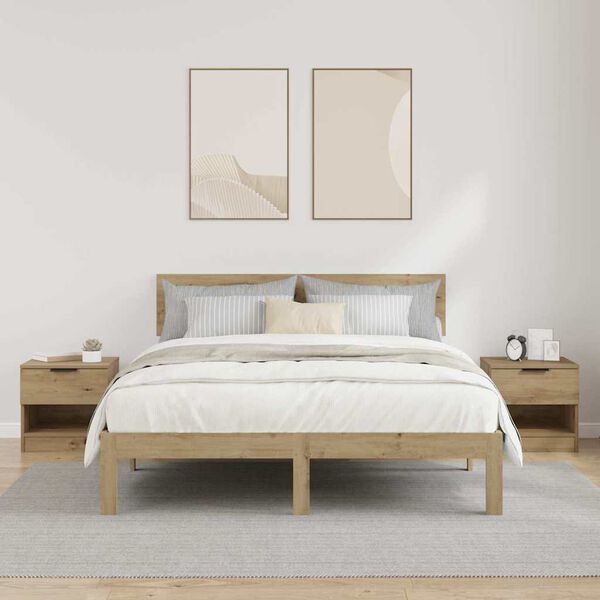 vidaXL Bed Cabinet 2 pcs Artisan Oak 40 x 39 x 40cm Engineered Wood