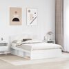 vidaXL Bed Frame with Headboard White 140 x 190 cm Solid Pine Wood