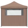 vidaXL Party Tent Folding Brown 292 x 292 x 315 cm Oxford Fabric