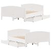 vidaXL Bed Frame without Mattress White 135x190 cm Double Solid Wood Pine