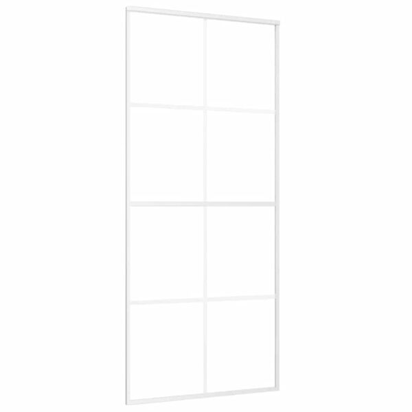 vidaXL Sliding Door ESG Glass and Aluminium 90x205 cm White