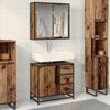 vidaXL Bathroom Furniture Set with Door 2 pcs Old Wood Engineered Wood