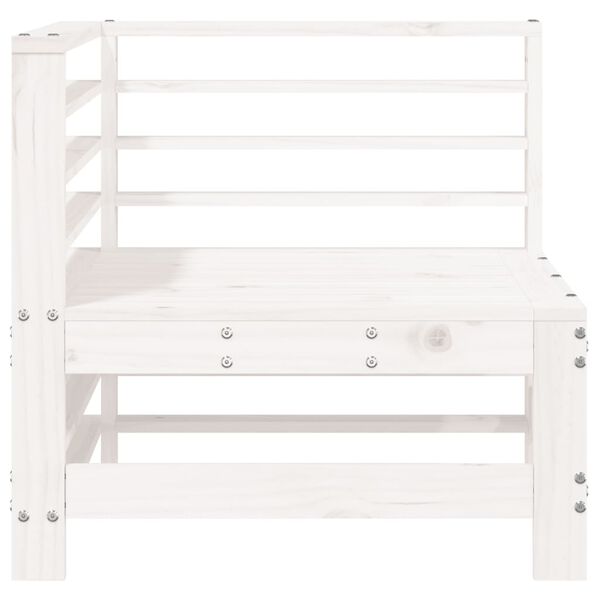 vidaXL Garden Corner Sofas 2 pcs White Solid Wood Pine