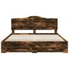 vidaXL Bed Frame with Drawer Smoked Oak 200 x 200 cm Engineered Wood