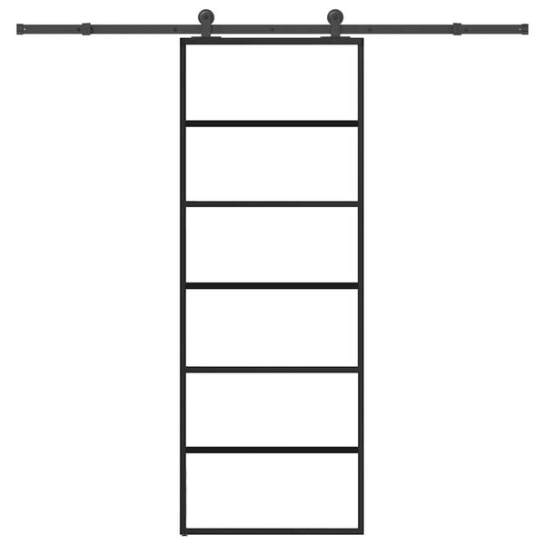 vidaXL Sliding Door with Hardware Set 76x205 cm ESG Glass&Aluminium