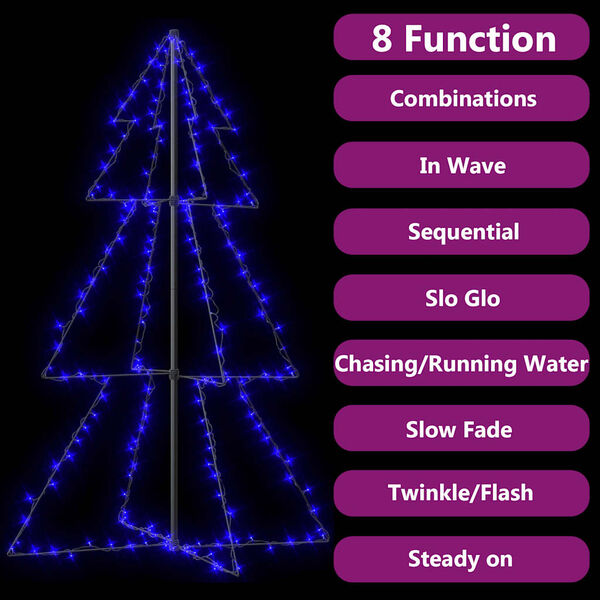 vidaXL Christmas Cone Tree 200 LEDs Indoor and Outdoor 98x150 cm