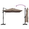 vidaXL Umbrella Taupe 351 x 250 x 253 cm Polyester and Aluminium