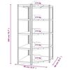 vidaXL 5-Layer Shelves 4 pcs Anthracite Steel&Engineered Wood