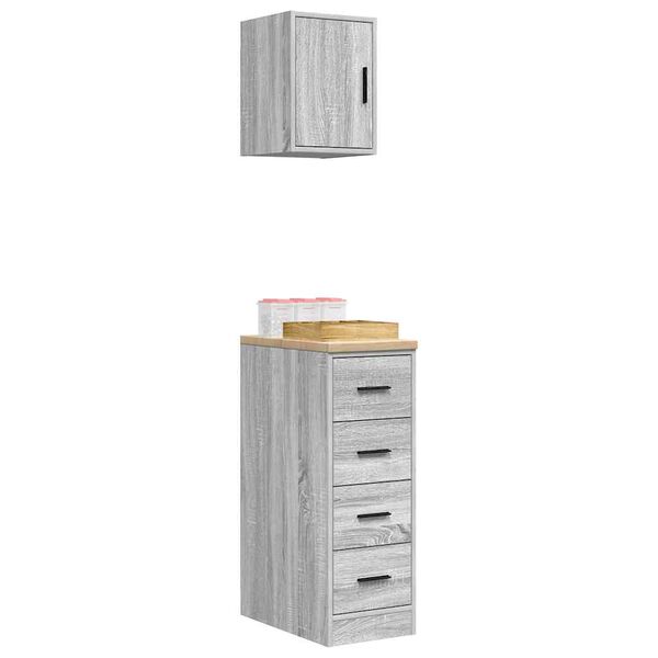 vidaXL Garage Cabinets 2 pcs Grey Sonoma Engineered Wood