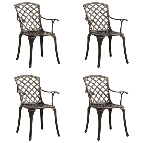 vidaXL Garden Chairs 4 pcs Cast Aluminium Bronze