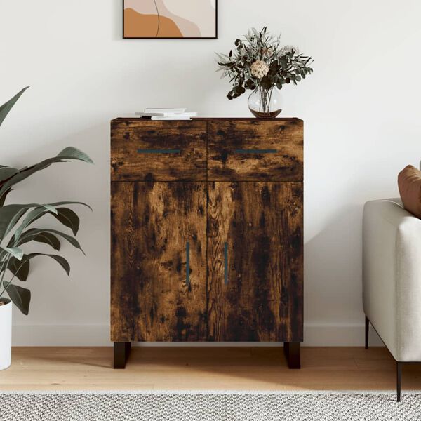 vidaXL Sideboard Smoked Oak 69.5x34x90 cm Engineered Wood
