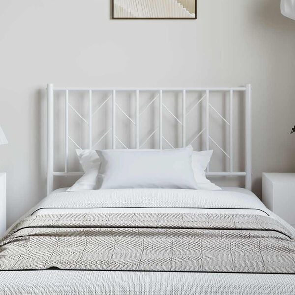 vidaXL Metal Replace Headboard White 100 cm