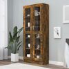 vidaXL Vitrine Cabinet Smoked Oak 82.5x30.5x185 cm Engineered Wood