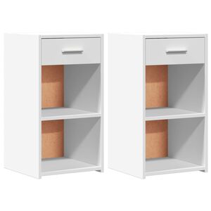 vidaXL Bedside Cabinets 2 pcs White 35x34x65 cm Engineered Wood