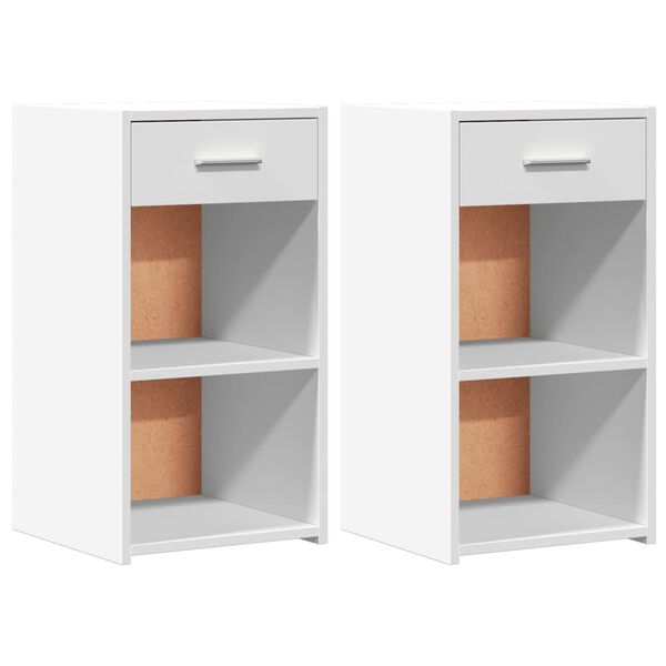vidaXL Bedside Cabinets 2 pcs White 35x34x65 cm Engineered Wood