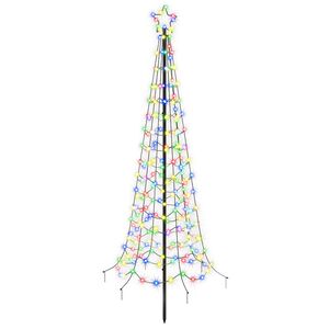 vidaXL LED Spiral Christmas Tree with Spike EKENAS 180 cm 220 LEDs