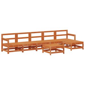 vidaXL Garden Lounge Set 7 pcs Wax Brown Solid Pine Wood