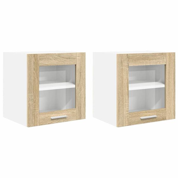 vidaXL Hanging Cabinet with Storage 2 pcs Sonoma Oak 40 x 31 x 40 cm