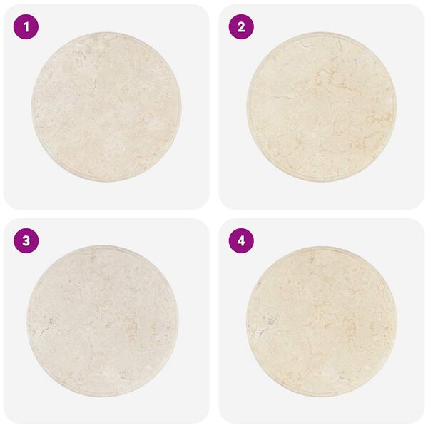 vidaXL Table Top Cream Ø50x2.5 cm Marble