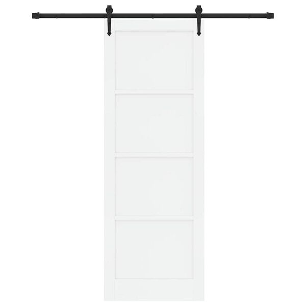 vidaXL Sliding Door ORKDAL White and Black 83 x 232 cm Solid Pine Wood