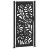 vidaXL Garden Gate Black 100x200 cm Steel Wave Design