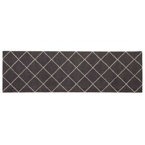 vidaXL Kitchen Rug Anthracite Checked 150 x 45 cm 100% Polyamide