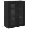 vidaXL Highboard 2 pcs Black Oak Engineered Wood and Glass
