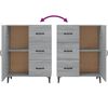 vidaXL Sideboard Grey Sonoma 69.5x34x90 cm Engineered Wood