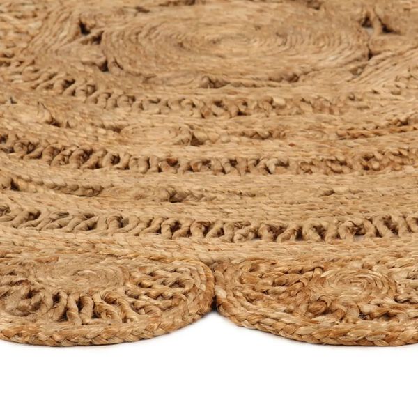 vidaXL Area Rug Hand-braided Jute 120 cm Round