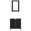 vidaXL Bathroom Furniture Set with Shelf 4 pcs Black Engineered wood