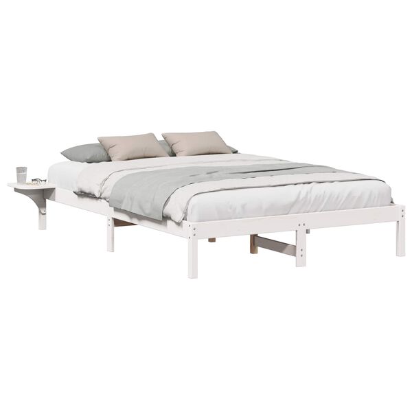 vidaXL Bed Frame White 140 x 200 cm Solid Pine Wood
